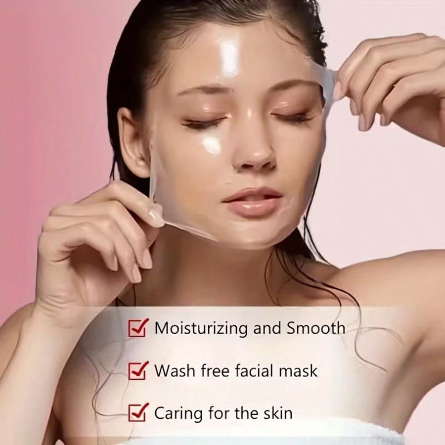 Collagen & Biotin Face Mask - Alcohol-Free, Deep Moisturizing, Improves Skin Elasticity, Brightens A