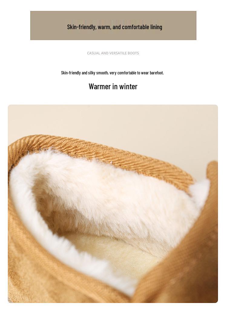 2026 Women's Winter Snow Boots - Short, Plush Velvet, Warm, Comfy, Thick Heel, Autumn/Winter Cotton Footwear