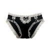French Lace Trim Mid-Waist Cotton Thongs - Sexy Strappy Design with Breathable Fabric for a Flattering Fit