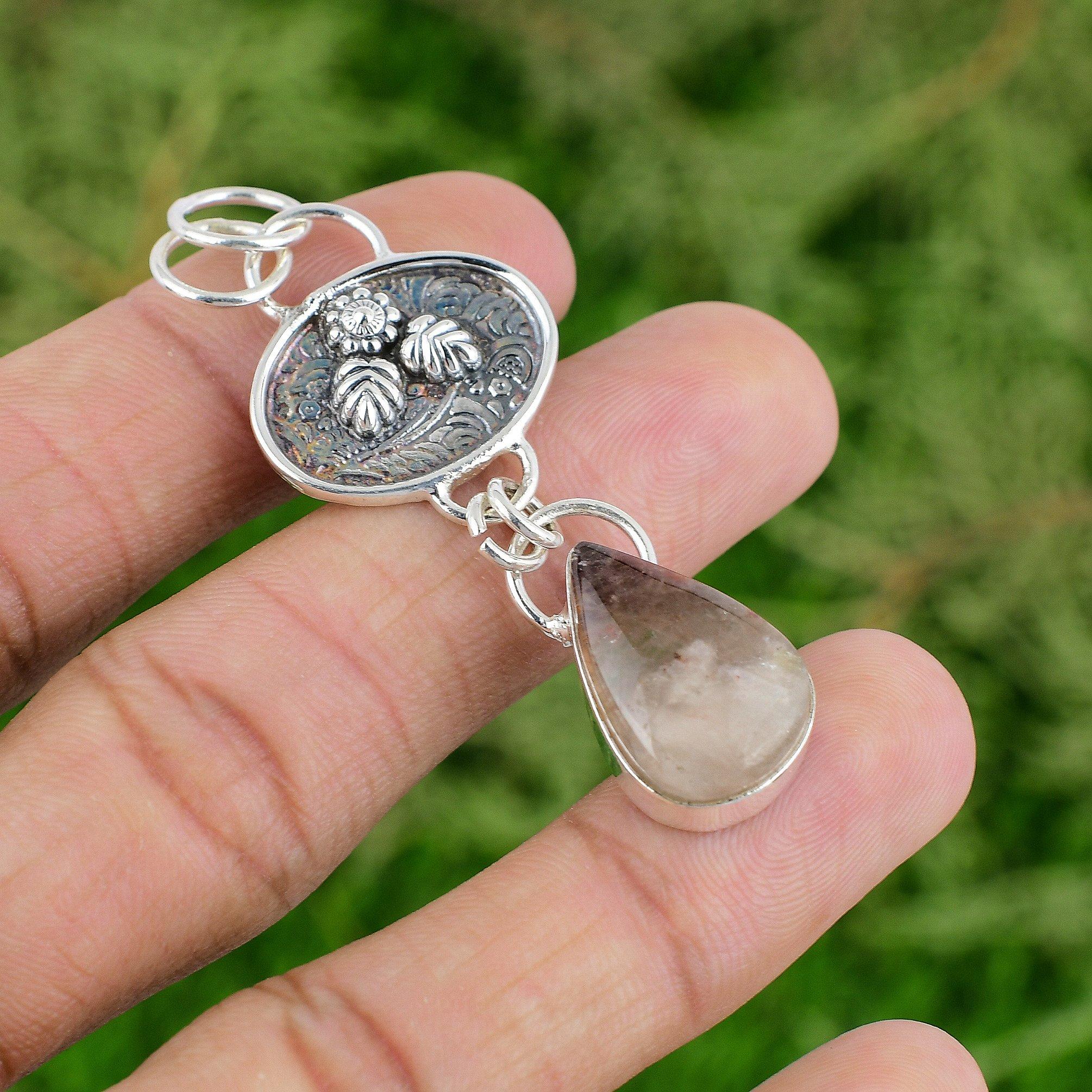 

Распродажа ко Дню дочерей Серебро 925 пробы Натуральный Элестиальный Кварц Помолвочный Свадебный Подвеска