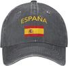 Berretto da Baseball da Cowboy Cappello con Bandiera Spagnola Cappello Sportivo Regolabile Stampato Spagna Cappelli Vintage Lavati Cappellini da Trucker Donna