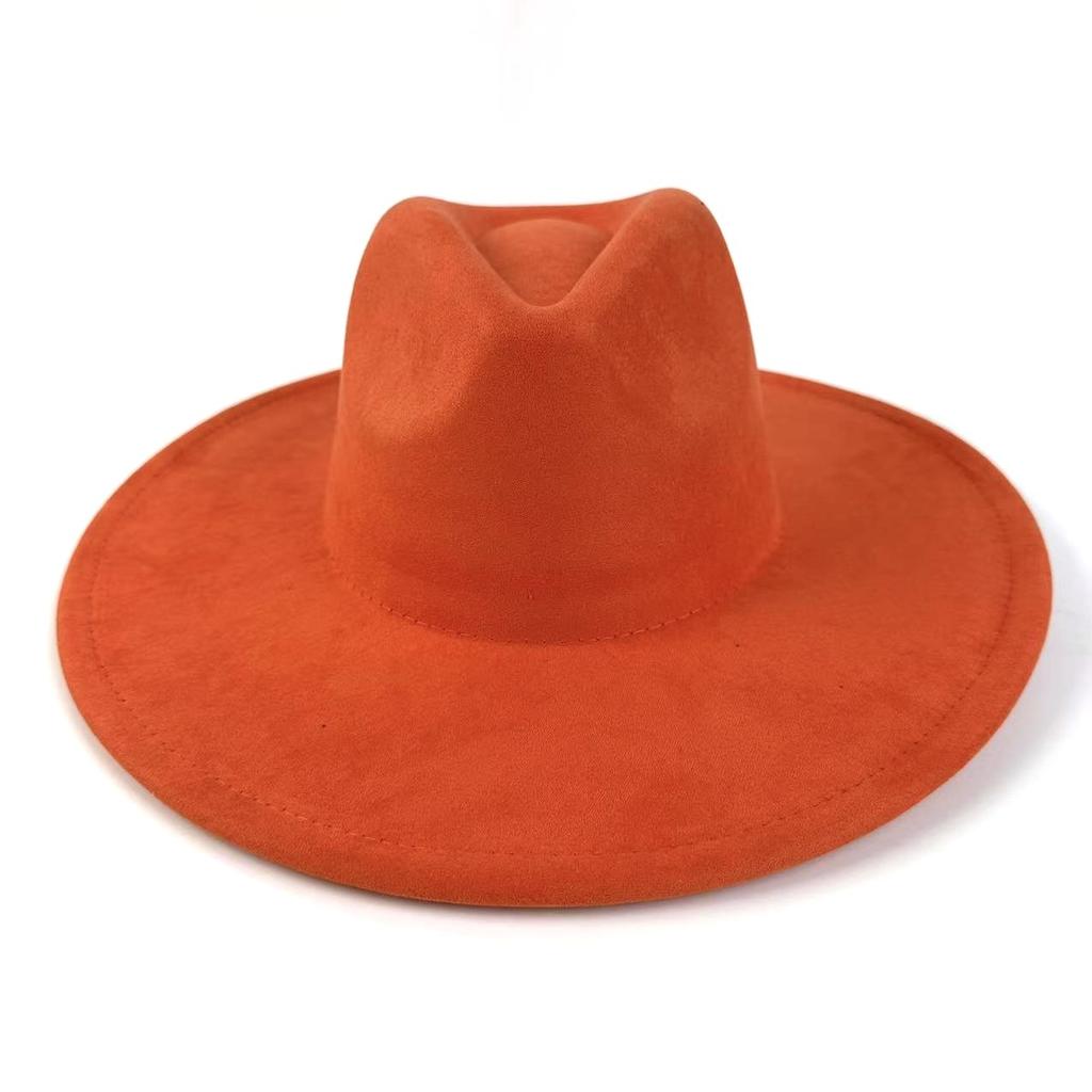 European And American Style New Big-Brimmed Suede Top Hat Fashionable Simple Top Hat Peach Heart Top Big-Brimmed Jazz Hat