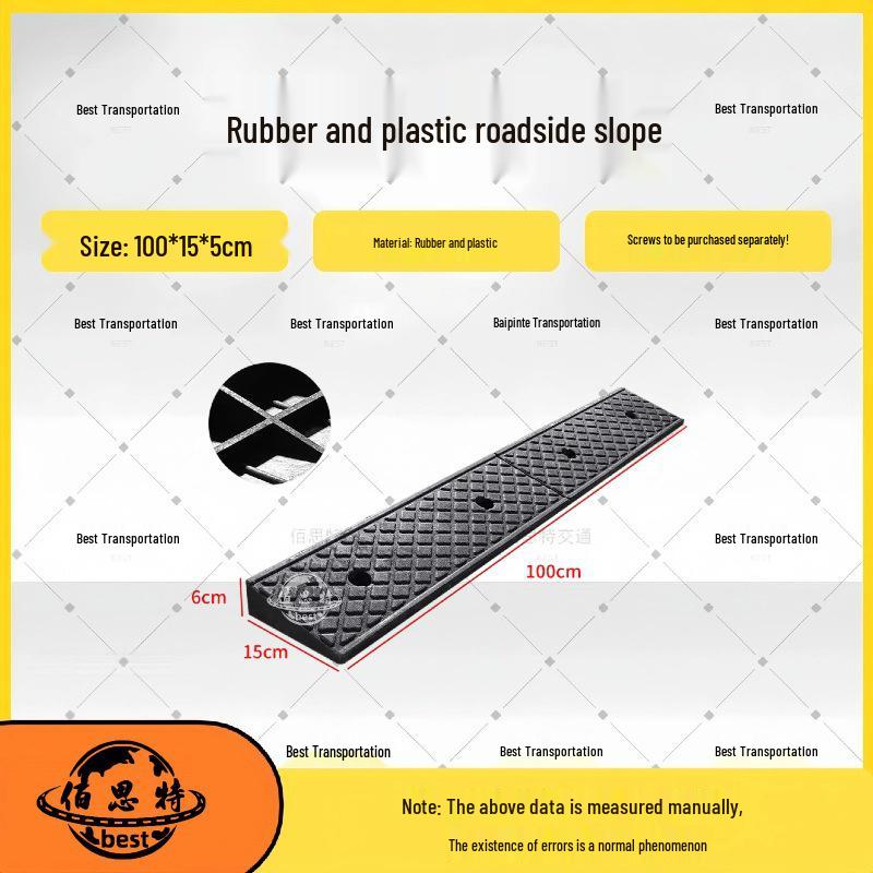 Household Rubber Threshold Ramp for Curbs and Slopes: Car and Road Edge Climbing Pad