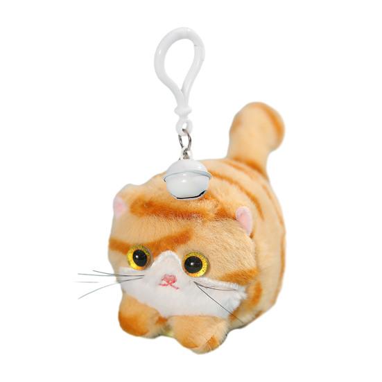 Puppy Plush Keychain with Pull-String Wagging Tail Cute Squeaky Cat Stuffed Toy for Bags Backpacks Soft Huggable Interactive Birthday Gift for Kids