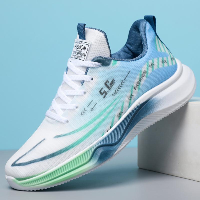 Spring Running Shoes Men's Thin Sneakers Platform Tide Shoes Travel Shoes Breathable Ice Silk Mesh Shoes