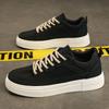 Canvas men's shoes autumn breathable niche design versatile casual board shoes men's inner height increase black sports trendy shoes