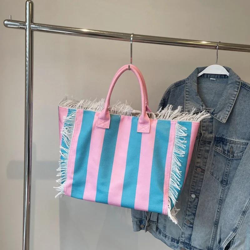 Large Capacity Tote Women Handbags Designer Beach Bag Luxury Canvas Shoulder Bag Fashion Shopper Purses Travel Bag Sac A Main