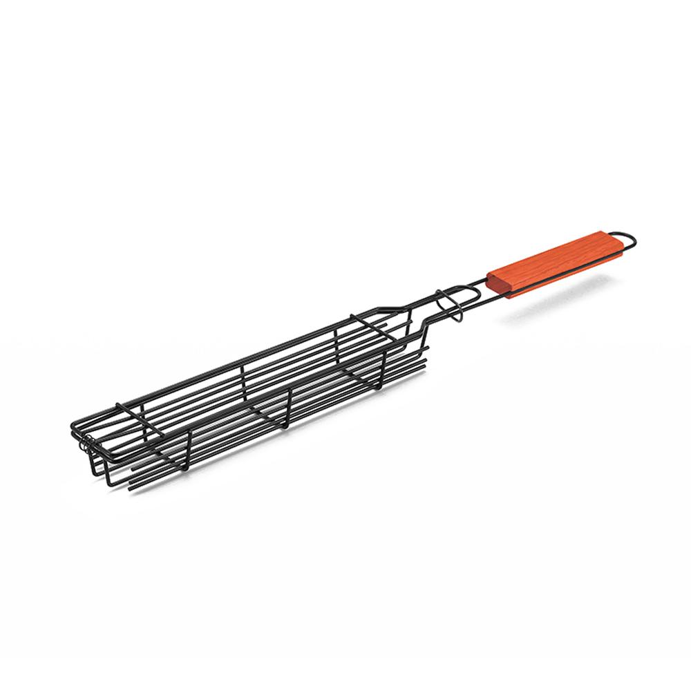 Camping BBQ Grilling Basket Charcoal Grill Outdoor Grill Tool Picnic Portable Wood Handle Roasting