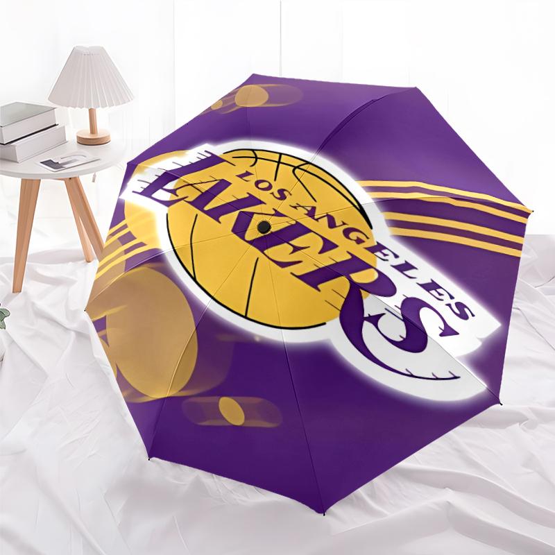 Printed Los Angeles Lakers logo Folding Umbrella,Outdoor,Leisure,And Travel Umbrella,Durable Umbrella Fabric,Birthday And Holiday Gift