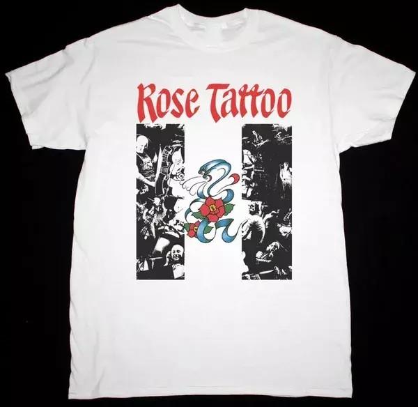 Rose Tattoo Rock N Roll White T-shirt Unisex Cotton Tee S-5XL Unisex T-Shirt S