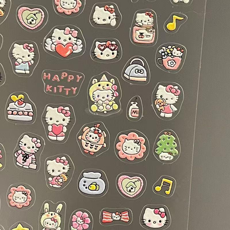 3D рельефные наклейки Hello Kitty для ногтей и телефона