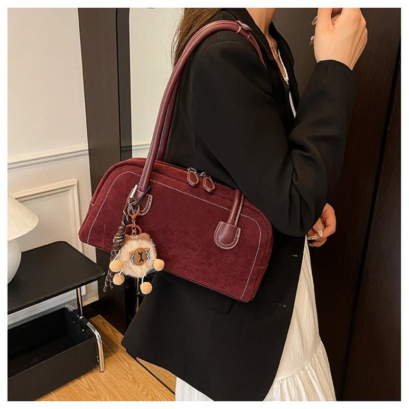 

Retro Niche Armpit Bag Women s Fashion Work Commuting Shoulder Simple French Stick 30x9x15 single package красный