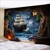 1 Ocean Landscape Pirate Ship Background Banner Suitable for Birthdays Holidays Parties Multiple Sizes To Choose from