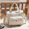 Embroidery Baby Diaper Organizer Korean Style Quilted Embroidered Shoulder Bag Mummy Bag  Outdoor