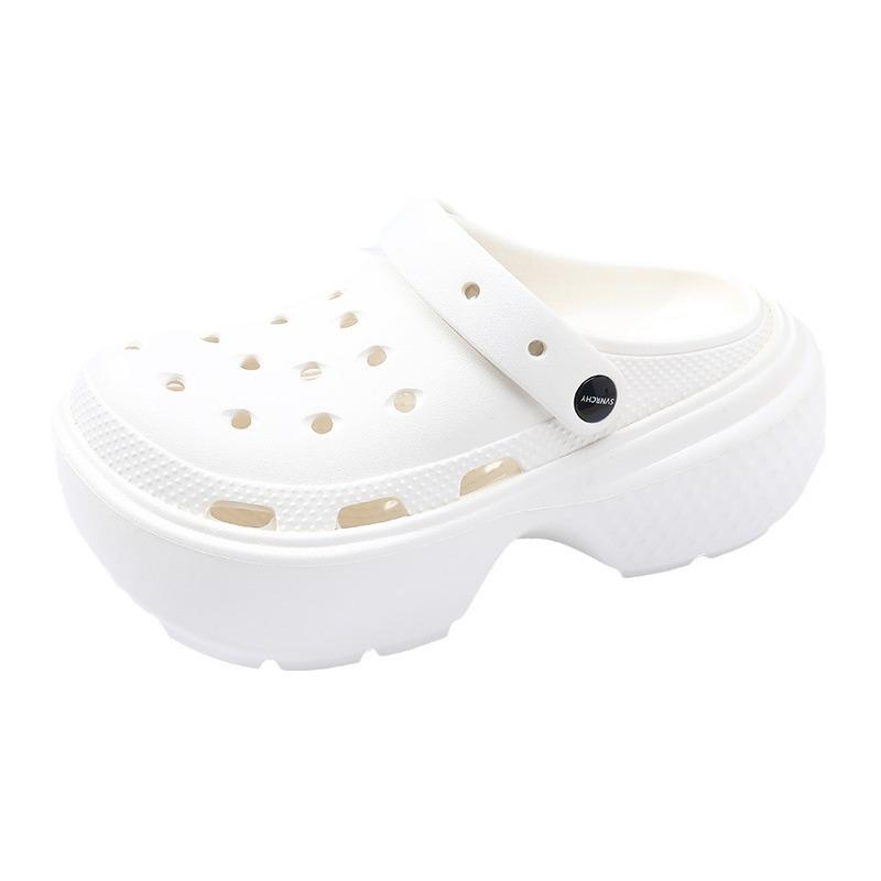 Hole shoes women's new summer thick-soled wear-resistant and comfortable bag head non-slip outer wear beach cool slippers