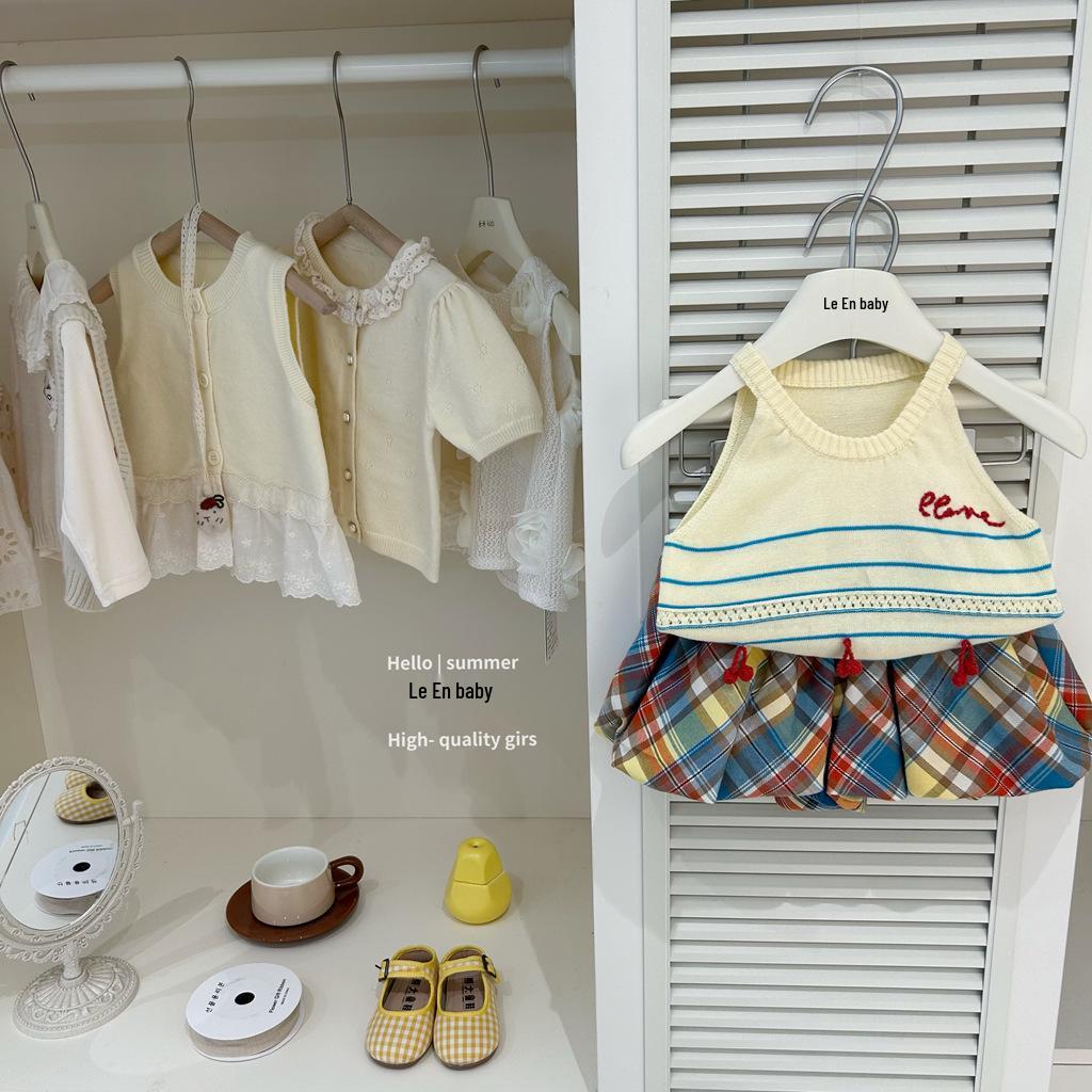 

Leen Baby: Summer Girls Halter Top & Colorful Bubble Pants Fashion Set 80cm