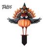 Fall Festival Garden Ornaments Thanksgiving Turkey Stake, Wizard Hat with Pumpkin Lawn Ornament, Outdoor Decorations for Waterproof Acrylic