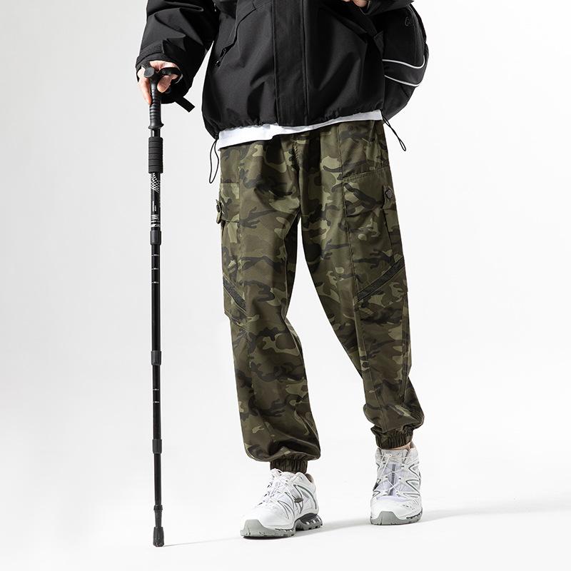 Outdoor Waterproof Soft Case Functional Charging Casual Pants Men's Pants Fashion Camouflage Loose Tied Feet Breathable Spring and Autumn