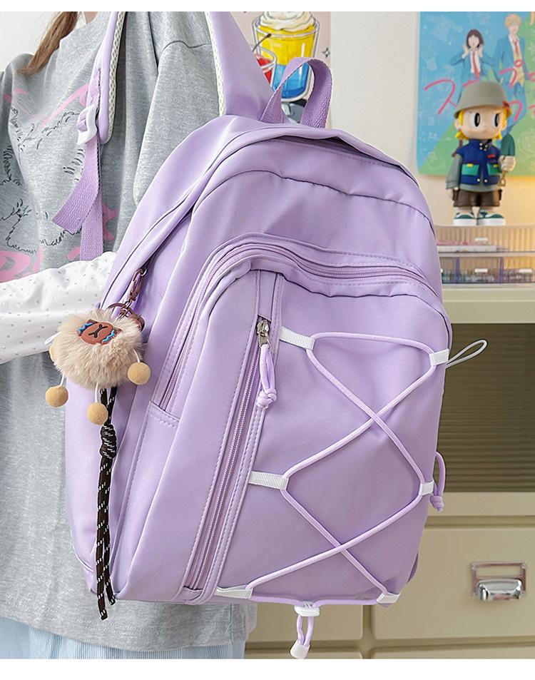 Japanese Style Color Block Drawstring Backpack: Large Capacity Sports & Travel Bag for Men and Women