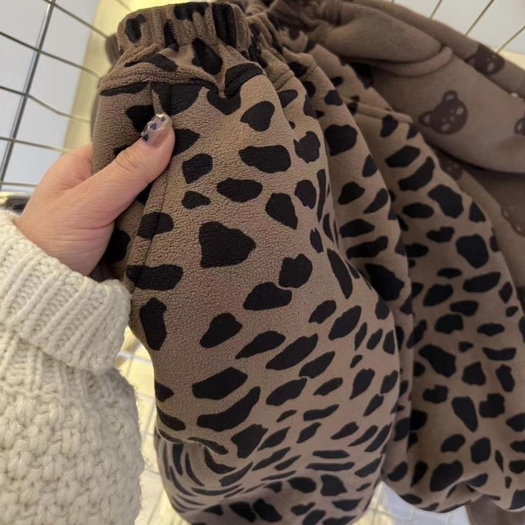 Children's Winter Thickened Fleece-Lined Thermal Pants Medium-Small Children's Warm Harem Pants