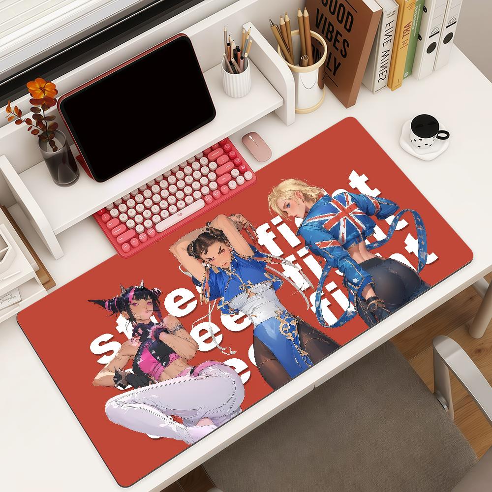 Game Character Cchun Li Mouse Pad Square Office Gaming Desk Mat Waterproof Nonslip Rubber Decorative