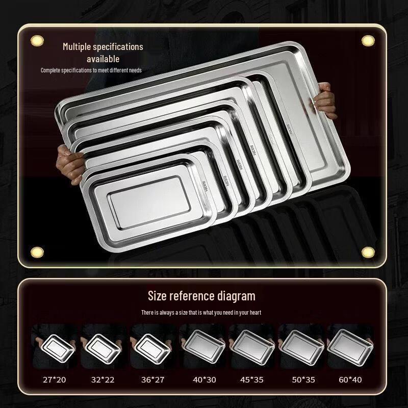 DM Stainless Steel Rectangular Deep Tray