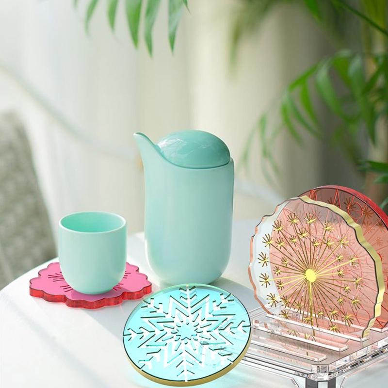 Irregular Flower Pattern Coaster Tray Silicone Mold Epoxy Resin Mold for Stylish Home Decoration Handmade Cup Mat Mould