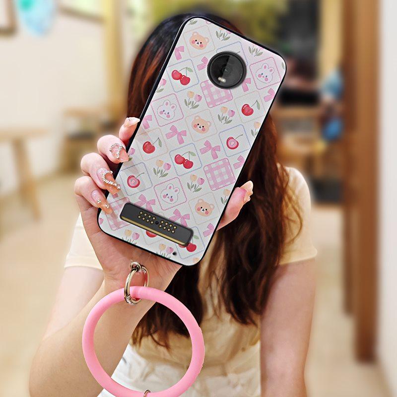 

Bracelet Back Cover Phone Case For MOTO Z4 Play Waterproof Cute Dirt-resistant Ring Solid Color Anti-knock Funny Cartoon MOTO Z4 Play