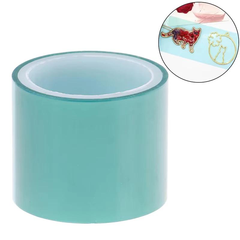 Nastro Verde PET Senza Cuciture Resistente alle Alte Temperature 4cmX5m, Stampo Resina Epossidica Resistente ai Raggi UV con Fondo Adesivo Gioielli