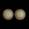 Medieval Vintage Fashion High Sense Retro Niche Atmosphere Women Qingdao Factory Natural Stone Button Earrings New