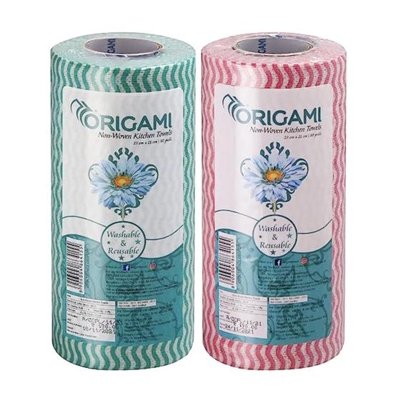 

Оригами Нетканые Многоразовые и Моющиеся Кухонные Салфетки (80 салфеток в рулоне, всего 160 листов)