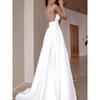 Spring Summer New Women's Long Dress, European American Sexy Pearl Spaghetti Strap Sleeveless Evening Party Gown