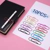 10pcs Colorful Pen Holder Paper Fix Clips Bookmarks Stationery Paper Clips  Notebook