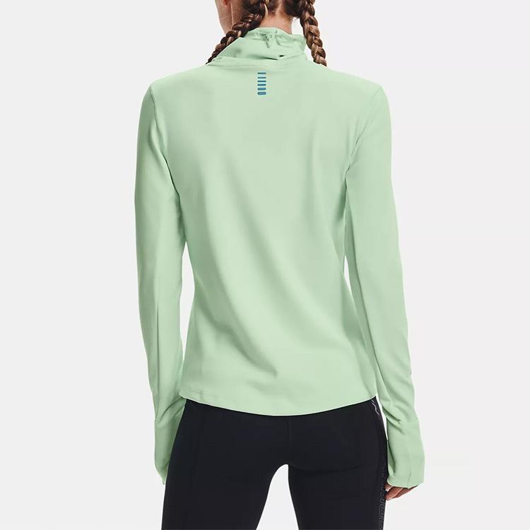 Under Armour Tricou de alergare cu gât tip pâlnie Femei Topuri Verde 1365636-335