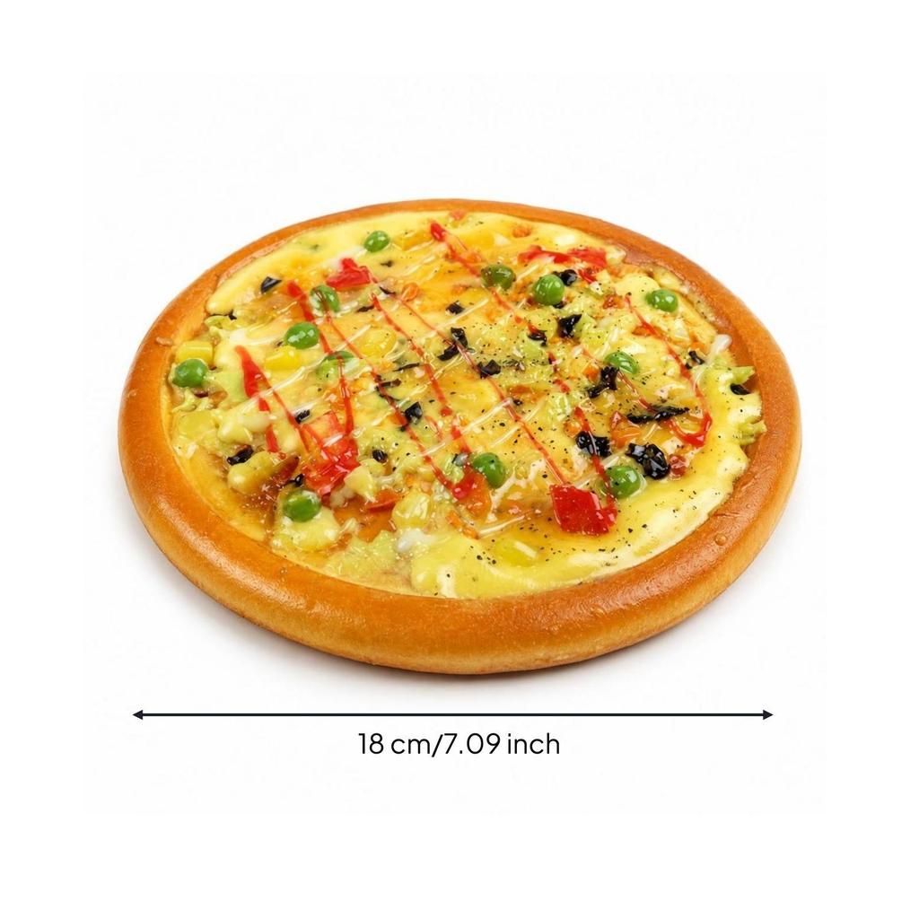 Realistic Fake Pizza Lifelike Toy Faux Play Food Round for Photography