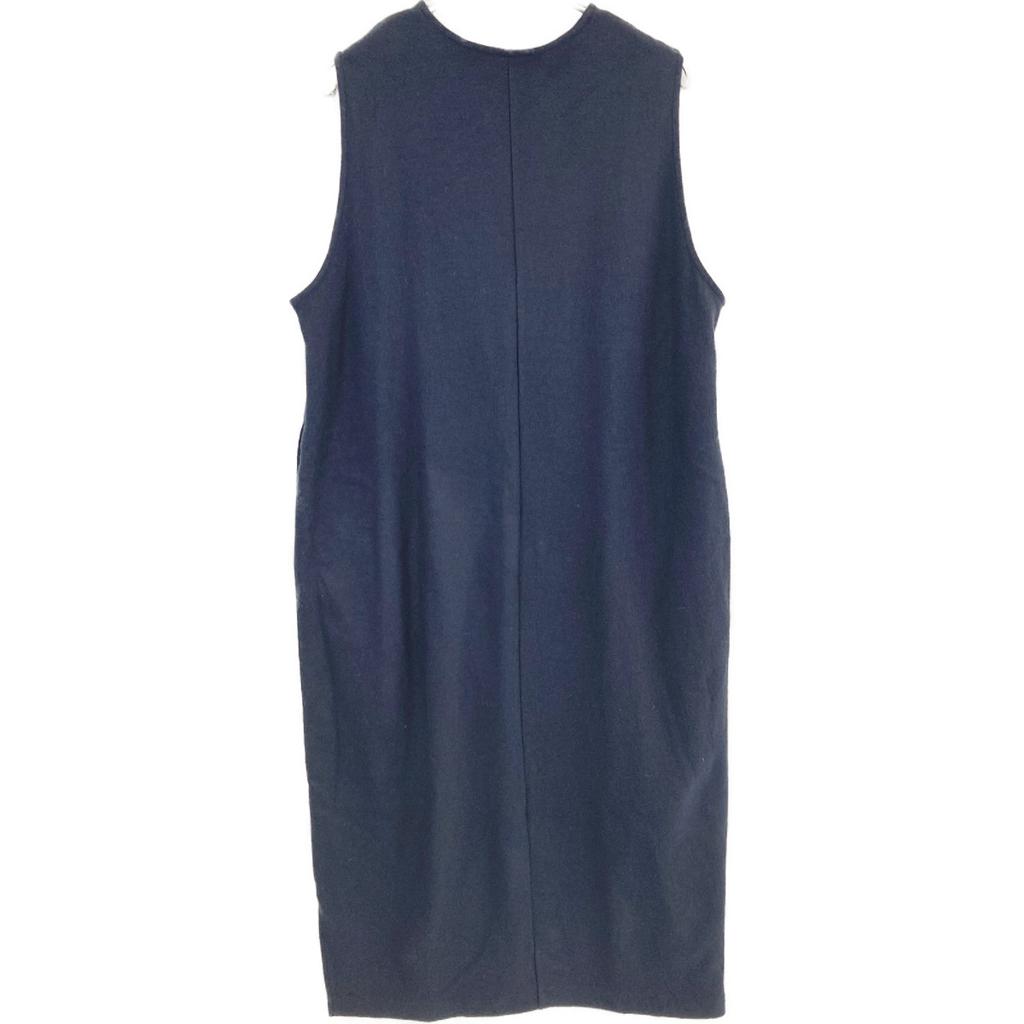UNIVERSAL TISSU Navy Wool Sleeveless One-piece Dress Not Written NavyUsed