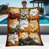 [Cute Cats Blanket] 1pc Lightweight Soft Flannel Portable Blanket | Cute Cats Personality Print Throw for Sofa Travel Camping