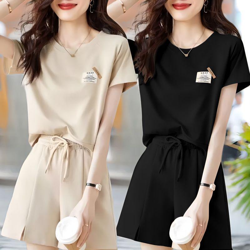 Summer Fairy Casual Shorts & Tee Set for Women - Fresh & Age-Reducing Two-Piece