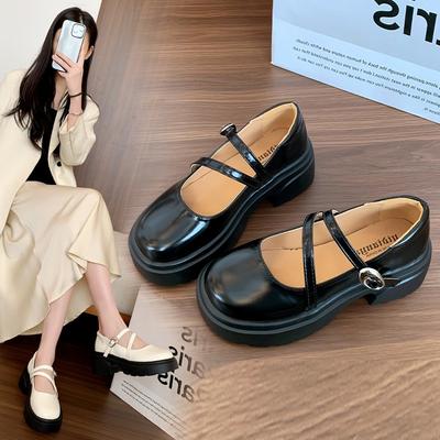 Style collège décontracté tendance avec mocassins à plateforme petites chaussures en cuir pour femmes nouvelles chaussures Mary Jane style rétro printemps