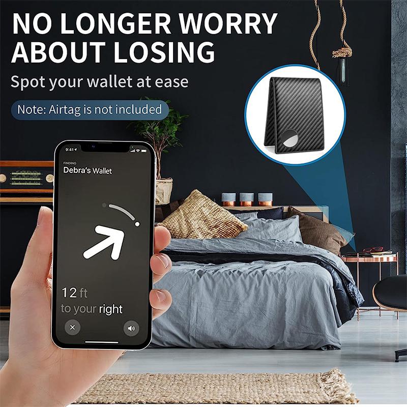 Men's RFID Anti-Theft Multi-Slot Wallet & AirTag Card Locator