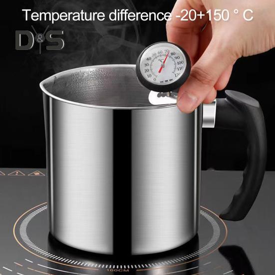 1.4/1.9 L Stainless Steel Bacon Grease Saver Container with Fine Mesh Strainer Non-slip Bottom And Airtight Lid Cooking Oil Keeper Pot for Kitchen