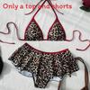Elegant Leopard Print Bikini Swimsuit With Tieback Design For Water Sports