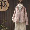 Retro short stand-up collar small women's down jacket fashionable casual warm white duck down jacket autumn and winter new products