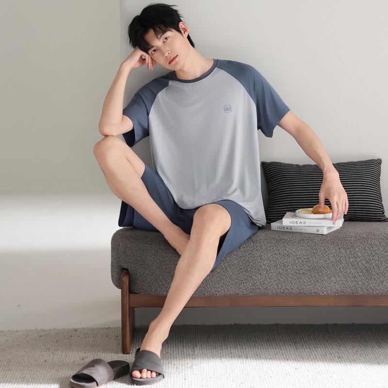 New 2026 Men's Modal Short Sleeve Pajama Set – Cool, Lightweight Summer Wear for Home or Outdoors