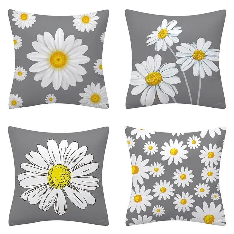 45*45Cm Flower Letter Print Cushion Cover Ployster Throw Pillows Sofa Home Decor Pillower Cover Decorative Pillowcase