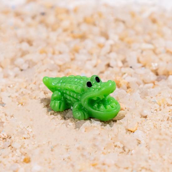 60Pcs Miniature Crocodile Figurine Mini Animal Resin Statue Ornament Educational Toy Dollhouse Fairy Garden Landscape Aquarium Decoration