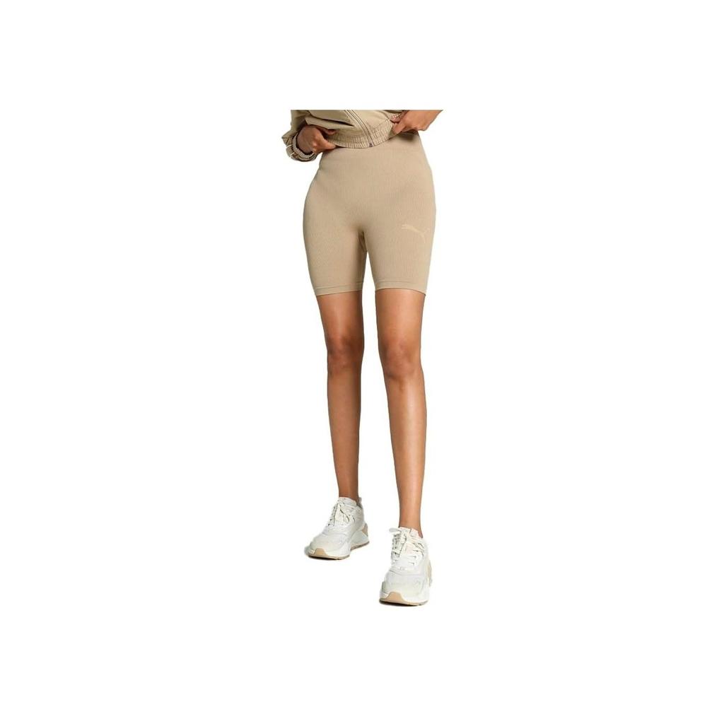 Puma Solid Color Breathable Casual Mid-Rise Sports Shorts Women shorts Light-Brown 627989-83