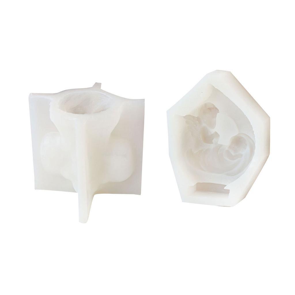DIY Casting Geometric Candle Mold Cross Photo Frame Silicone Mould Desktop Ornament 3D Fairy Plaster Resin Soap Making