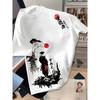 T-shirt estiva da uomo europea e americana con stampa spadaccino errante, comoda e traspirante, girocollo, top da esterno per la strada