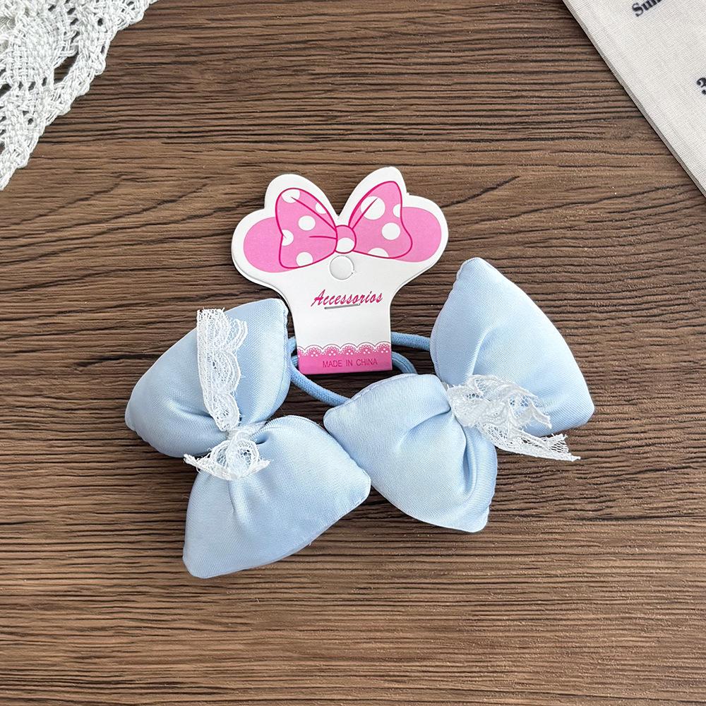 Korean Satin Lace Bow Hair Tie for Girls